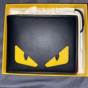 Fendi black horizontal monster wallet (brand new)